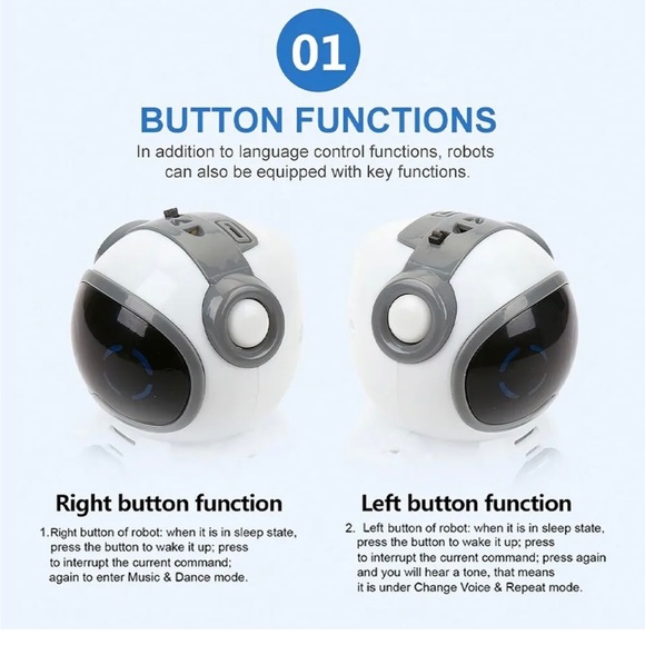 New Pocket Mini RC Robot Talking Interactive Kids Toy Gift Smart Toys Robots - Picture 6 of 15